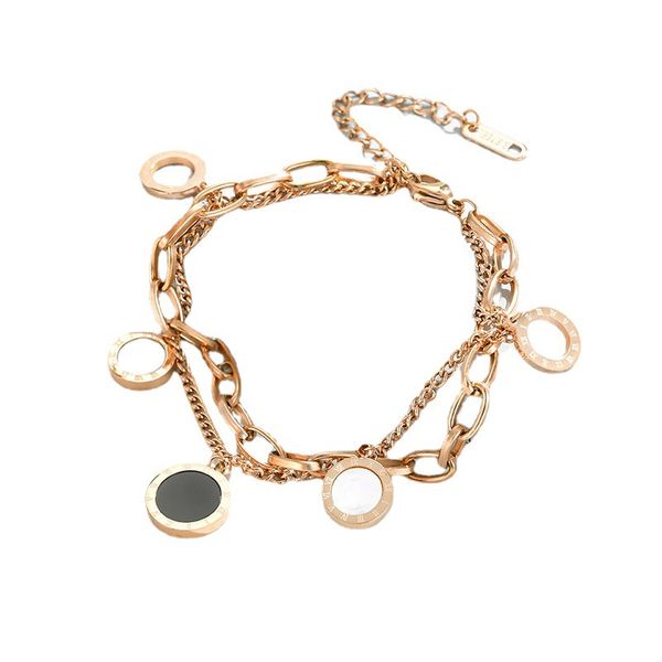 classic design double layered clover charm bracelet for women, Golden;silver 
classic design double layered clover charm bracelet for women, Golden;silver