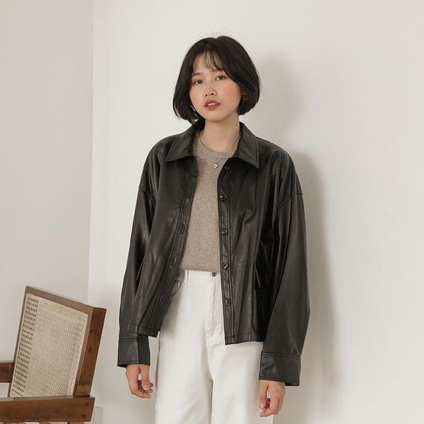 women's leather & faux casual slim women short jacket fashion solid womens pu jackets pockets motorcycle coat, Black
women's leather & faux casual slim women short jacket fashion solid womens pu jackets pockets motorcycle coat, Black