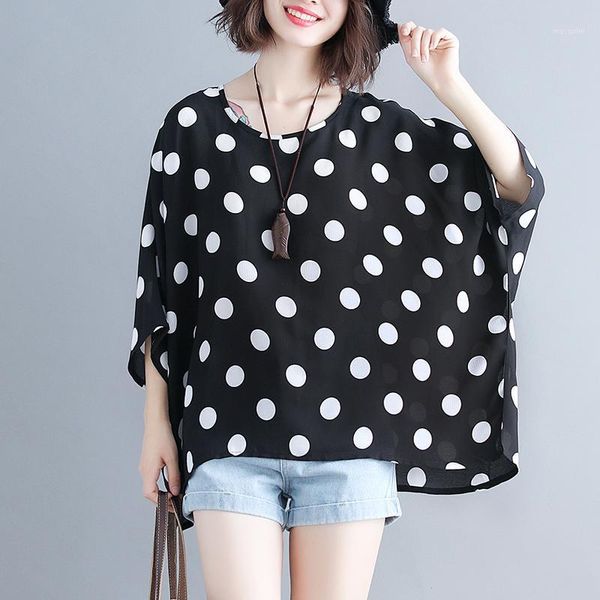 oversized summer women polka dot short sleeve t-shirt female o-neck three quarter sleeve plus size casual 1, White
oversized summer women polka dot short sleeve t-shirt female o-neck three quarter sleeve plus size casual 1, White