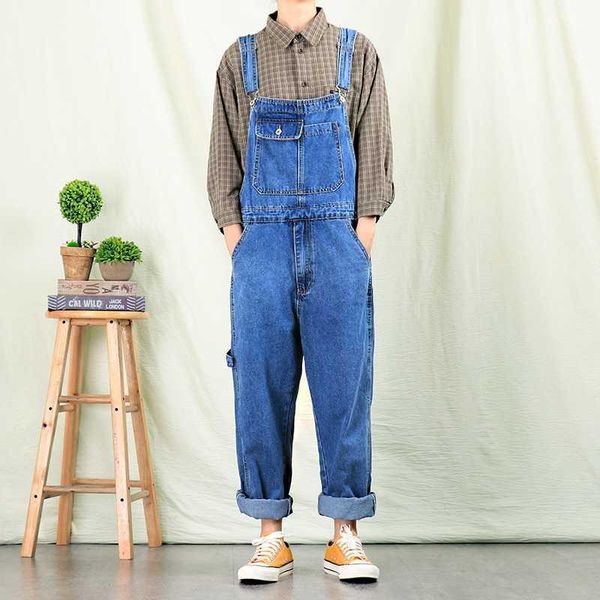 men's jeans men men's straight denim overalls trousers tide brand loose suspenders1, Blue
men's jeans men men's straight denim overalls trousers tide brand loose suspenders1, Blue