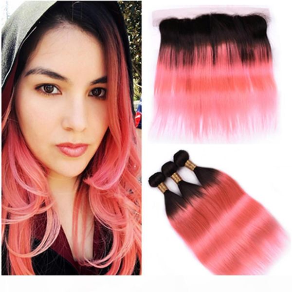 virgin peruvian human hair #1b rose gold ombre straight 3bundles and frontal 4pcs lot pink ombre lace frontal closure 13x4 with weaves, Black
virgin peruvian human hair #1b rose gold ombre straight 3bundles and frontal 4pcs lot pink ombre lace frontal closure 13x4 with weaves, Black