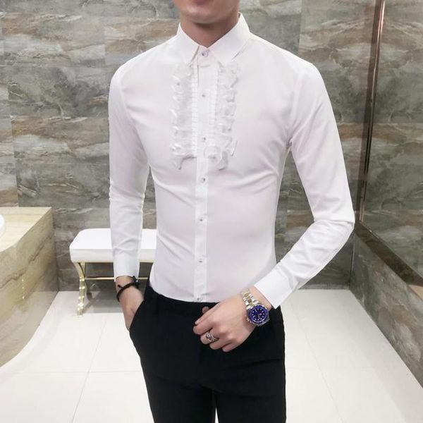 autumn lace patchwork shirt men solid color micro elastic slim fit personality shirt work clothes long sleeve casual men shirts, White;black
autumn lace patchwork shirt men solid color micro elastic slim fit personality shirt work clothes long sleeve casual men shirts, White;black