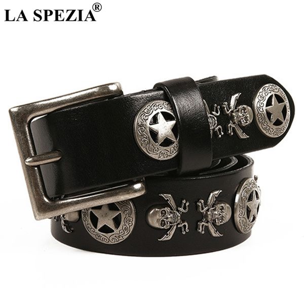 la spezia square belt male genuine cowhide leather pin buckle belts for men skull black real leather rock punk accessories belt 201112, Black;brown
la spezia square belt male genuine cowhide leather pin buckle belts for men skull black real leather rock punk accessories belt 201112, Black;brown