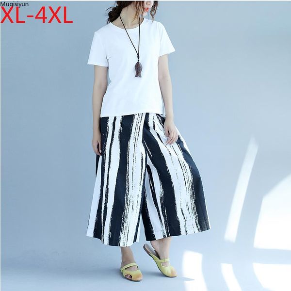 women's pants & capris plus size women long summer cotton linen loose big female print striped elastic waist pantalones 2021 s3519, Black;white
women's pants & capris plus size women long summer cotton linen loose big female print striped elastic waist pantalones 2021 s3519, Black;white