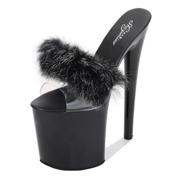 shoes in high heels, 17-20cm, platform, slippers, women's shoes, transparent, waterproof, for girls size 34-43 la0u, Black 
shoes in high heels, 17-20cm, platform, slippers, women's shoes, transparent, waterproof, for girls size 34-43 la0u, Black
