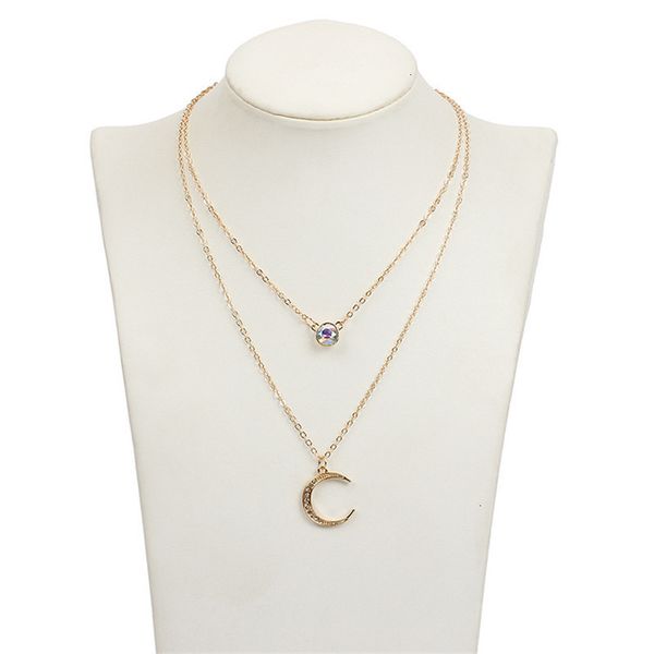 necklace trendy crystal pendant crescent moon new for women multi layer gold color necklaces bohemian party wedding jewelry gifts, Silver
necklace trendy crystal pendant crescent moon new for women multi layer gold color necklaces bohemian party wedding jewelry gifts, Silver