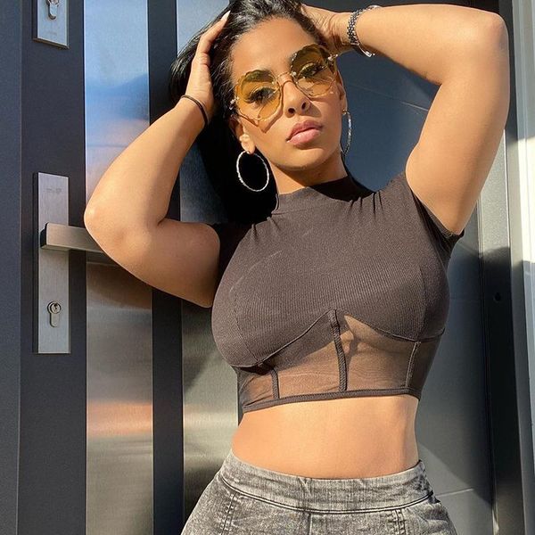 summer 2021 short-sleeved women casual mesh ladies patchwork black slim breathable t-shirt sportswear crop femme, Black;blue
summer 2021 short-sleeved women casual mesh ladies patchwork black slim breathable t-shirt sportswear crop femme, Black;blue
