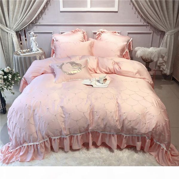 42 pink tencel bedding set 4 7pcs king size bed set ruffles comforter mermaid embroidery duvet cover bedsheets linen
42 pink tencel bedding set 4 7pcs king size bed set ruffles comforter mermaid embroidery duvet cover bedsheets linen