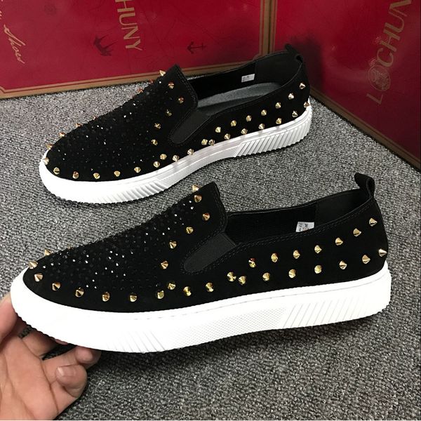 of luxury men fashion nightclub party dressed in cow leather slip-in rivets shoes platform strass moccasins zapatos hombre qooh, Black
of luxury men fashion nightclub party dressed in cow leather slip-in rivets shoes platform strass moccasins zapatos hombre qooh, Black