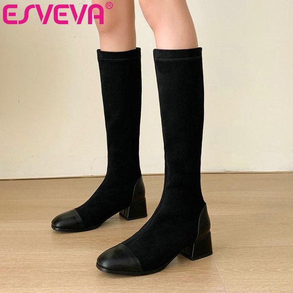 esveva 2021 round toe pu leather classic fashion square med heel knee high boot black platform women boots slip onbig size 34-43
esveva 2021 round toe pu leather classic fashion square med heel knee high boot black platform women boots slip onbig size 34-43