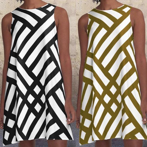 #h40 fashion striped geometric print women's dress o neck sleeveless pattern print a-line dress women beach party dresses, Black;gray
#h40 fashion striped geometric print women's dress o neck sleeveless pattern print a-line dress women beach party dresses, Black;gray