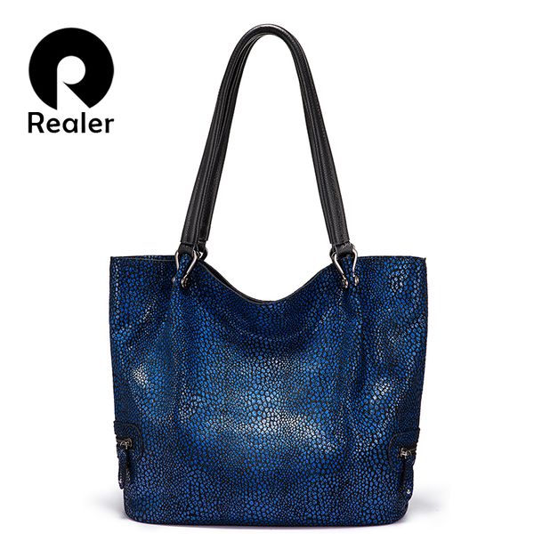 realer women shoulder bag genuine leather luxury handbag for ladies large capacity designer female casual totes