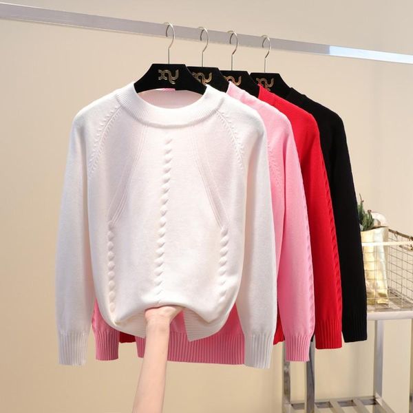 women's sweaters 2021 autumn and winter round neck long-sleeved knitted bottoming shirt loose twist solid color wild sweater, White;black
women's sweaters 2021 autumn and winter round neck long-sleeved knitted bottoming shirt loose twist solid color wild sweater, White;black