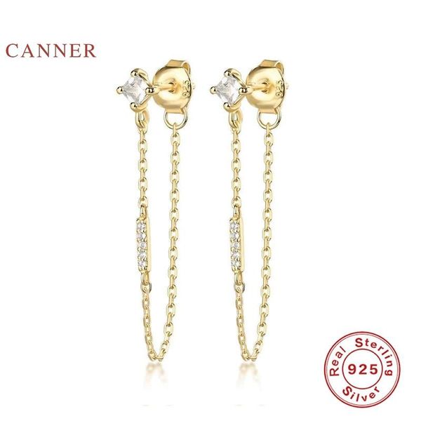 canner creative simple zircon long chain earrings for women s925 sterling silver piercing stud earrings fine jewelry pendientes, Golden;silver
canner creative simple zircon long chain earrings for women s925 sterling silver piercing stud earrings fine jewelry pendientes, Golden;silver