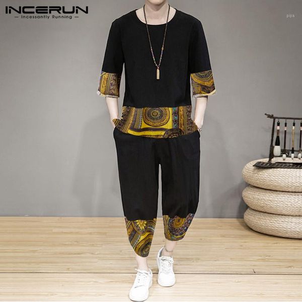 incerun 2020 ethnic sets casual printed patchwork suits 3/4 sleeve blouse calf bottoms men vintage suits comfy cotton sets s-5xl1, Gray
incerun 2020 ethnic sets casual printed patchwork suits 3/4 sleeve blouse calf bottoms men vintage suits comfy cotton sets s-5xl1, Gray
