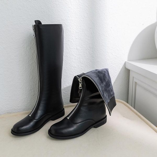 winter riding boots women natural genuine leather zip flat knee high boots patent leather long shoes ladies fall size 431, Black
winter riding boots women natural genuine leather zip flat knee high boots patent leather long shoes ladies fall size 431, Black