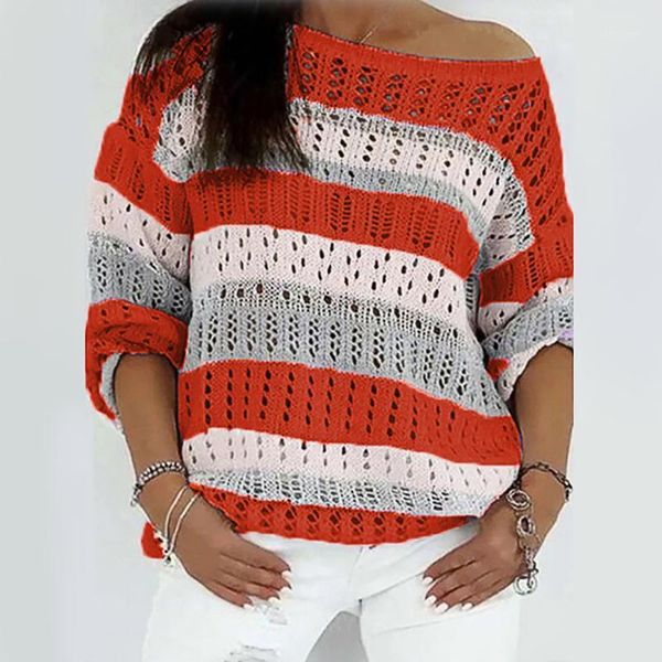 women sweater colour stripe hollowing out cardigans long sleeves oversized loose casual o neck sweater pullover femme1, White;black
women sweater colour stripe hollowing out cardigans long sleeves oversized loose casual o neck sweater pullover femme1, White;black