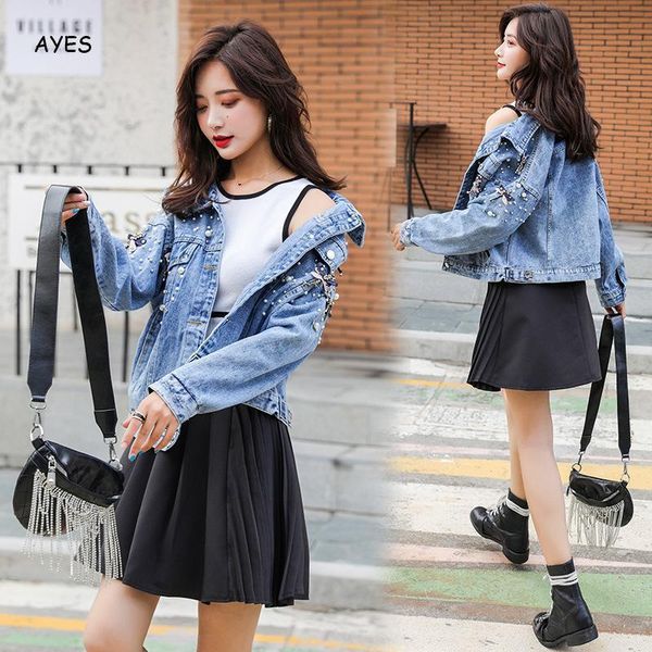 turn-down collar jean jacket for women loose casual blue denim coat fashion streetwear women coats female outwear denim feminine, Black;brown
turn-down collar jean jacket for women loose casual blue denim coat fashion streetwear women coats female outwear denim feminine, Black;brown