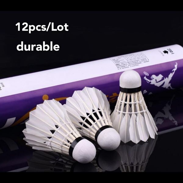 12pcs lightweight and durable badminton balls duck feather white double ball head shuttlecocks for training&home entertainment 60401
12pcs lightweight and durable badminton balls duck feather white double ball head shuttlecocks for training&home entertainment 60401