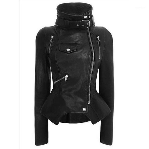 black motorcycle jacket women casual coat autumn classic punk solid color lapel leather long sleeve slim zipper bomber lady1, Black;brown
black motorcycle jacket women casual coat autumn classic punk solid color lapel leather long sleeve slim zipper bomber lady1, Black;brown