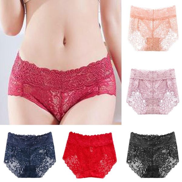 women's panties ladies translucent flower lace nylon mid-waist triangle seamless soft briefs, Black;pink
women's panties ladies translucent flower lace nylon mid-waist triangle seamless soft briefs, Black;pink