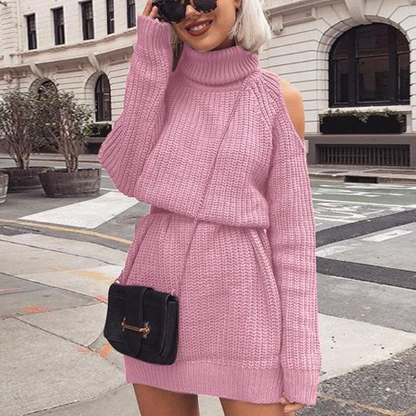 knitting sweater ladies turtleneck off shoulder autumn winter dress women pullover slim warm jumper dresses 2019 d20 y200805, Black;pink
knitting sweater ladies turtleneck off shoulder autumn winter dress women pullover slim warm jumper dresses 2019 d20 y200805, Black;pink