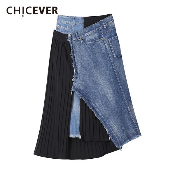 chicever patchwork denim pleated skirt for women high waist hit color asymmetrical streetwear mid skirts female 2020 new clothes y1214, Black
chicever patchwork denim pleated skirt for women high waist hit color asymmetrical streetwear mid skirts female 2020 new clothes y1214, Black