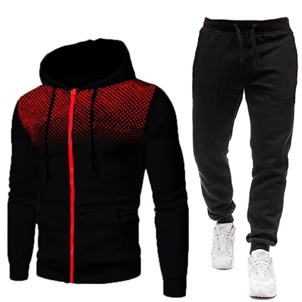 tracksuit men set set two pieces man sportswear zipper hoodie+pants sport suits casual sweatshirt+sweatpants men's clothing sets q1217, Black;white
tracksuit men set set two pieces man sportswear zipper hoodie+pants sport suits casual sweatshirt+sweatpants men's clothing sets q1217, Black;white