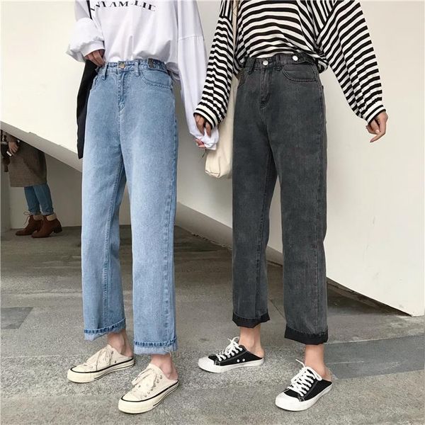 make new spot han edition loose show thin straight leg high waist jeans trousers female tide, Blue
make new spot han edition loose show thin straight leg high waist jeans trousers female tide, Blue
