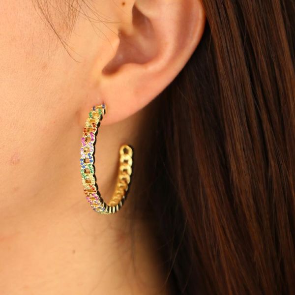 rainbow cz paved big half round hoop earring setting colorful cz circle for women gorgeous women lady charm wedding earring, Golden;silver
rainbow cz paved big half round hoop earring setting colorful cz circle for women gorgeous women lady charm wedding earring, Golden;silver