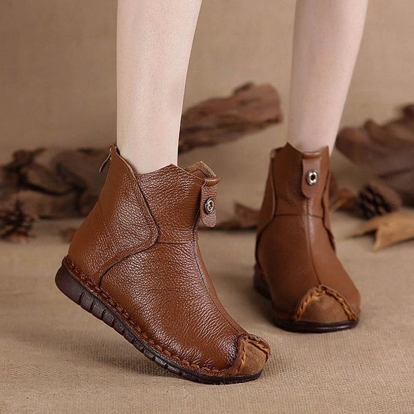 boots women genuine leather ankle ladies zip flats pleated plush warm winter shoes female fashion soft sewing retro short, Black
boots women genuine leather ankle ladies zip flats pleated plush warm winter shoes female fashion soft sewing retro short, Black