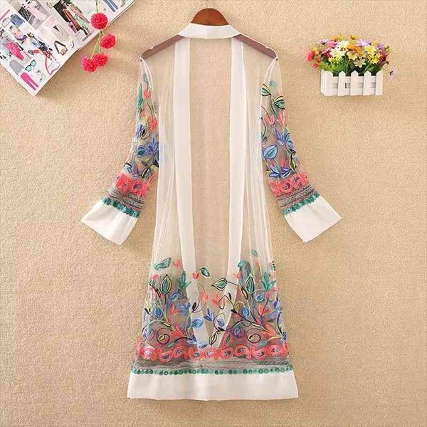 bohemian style spring casual women openstitch lady beach style mesh floral embroideried cover-ups long sleeves solid kimono, White
bohemian style spring casual women openstitch lady beach style mesh floral embroideried cover-ups long sleeves solid kimono, White