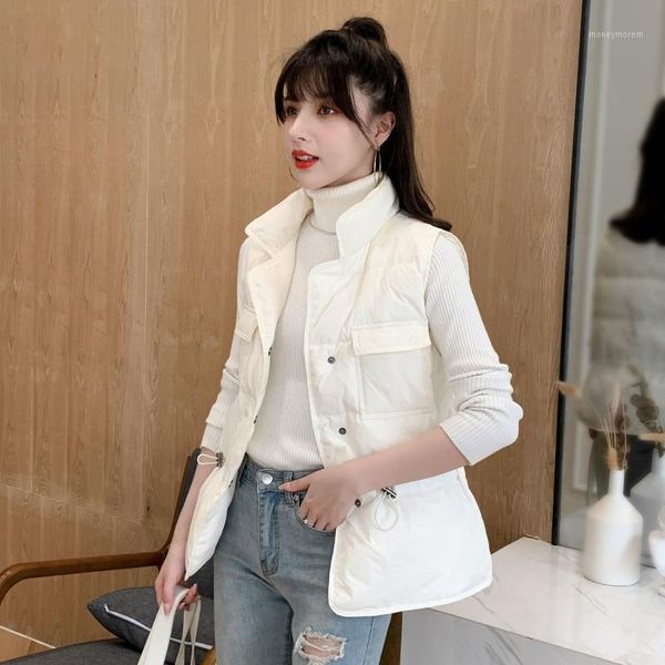 women's vests 2021 arrival winter women pockets solid single breasted vest down cotton contracted sleeveless waistcoat a2131, Black;white
women's vests 2021 arrival winter women pockets solid single breasted vest down cotton contracted sleeveless waistcoat a2131, Black;white