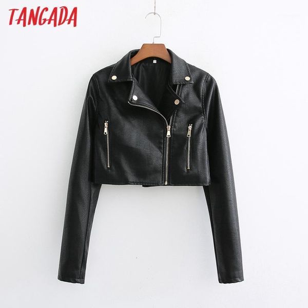 tangada women black faux leather crop jacket coat turn down collar ladies long sleeve coat 1d221, White;black
tangada women black faux leather crop jacket coat turn down collar ladies long sleeve coat 1d221, White;black