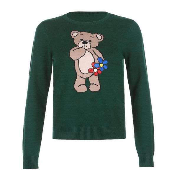 cartoon bear pretty for vintage woman sweet long sleeve o-neck sweater green sweaters 67o3, White;black
cartoon bear pretty for vintage woman sweet long sleeve o-neck sweater green sweaters 67o3, White;black