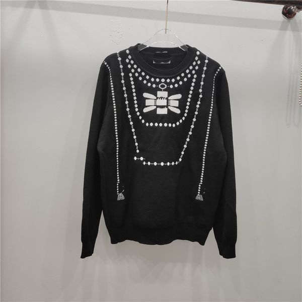 1201 2021 spring sweater long sleeve crew neck black sweater luxury womens clothes dl, White;black
1201 2021 spring sweater long sleeve crew neck black sweater luxury womens clothes dl, White;black
