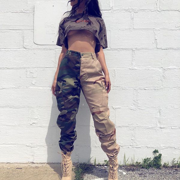 camouflage skateboard womens cargo pants leggings desert features patchwork women trousers casual loose high street pants, Black;white
camouflage skateboard womens cargo pants leggings desert features patchwork women trousers casual loose high street pants, Black;white