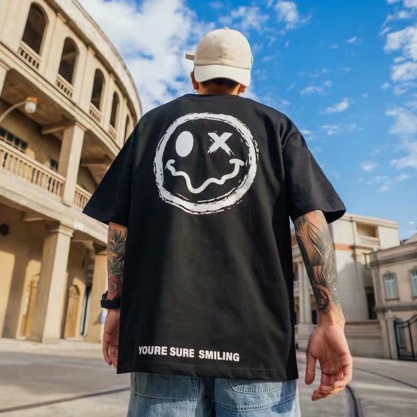 guochao hip hop short t-shirt trend smile face printing original suzerain bf summer ruffian handsome street half sleeve men's, White;black
guochao hip hop short t-shirt trend smile face printing original suzerain bf summer ruffian handsome street half sleeve men's, White;black