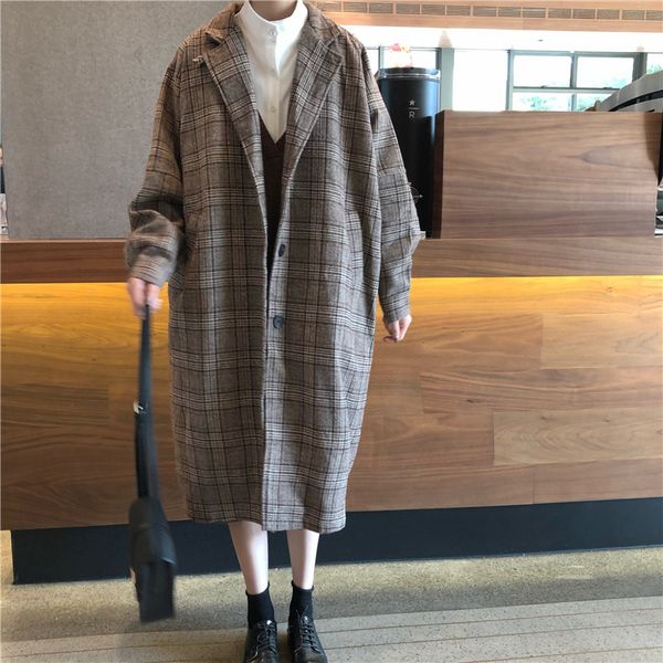 winter autumn of women plaid new fashion long women's loose coat wool coats outw mujer shelter 6530, Black
winter autumn of women plaid new fashion long women's loose coat wool coats outw mujer shelter 6530, Black