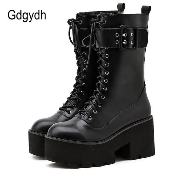 boots gdgydh buckle strap women booties chunky heel soft leather pu punk rock shoes winter autumn mid calf platform female, Black
boots gdgydh buckle strap women booties chunky heel soft leather pu punk rock shoes winter autumn mid calf platform female, Black