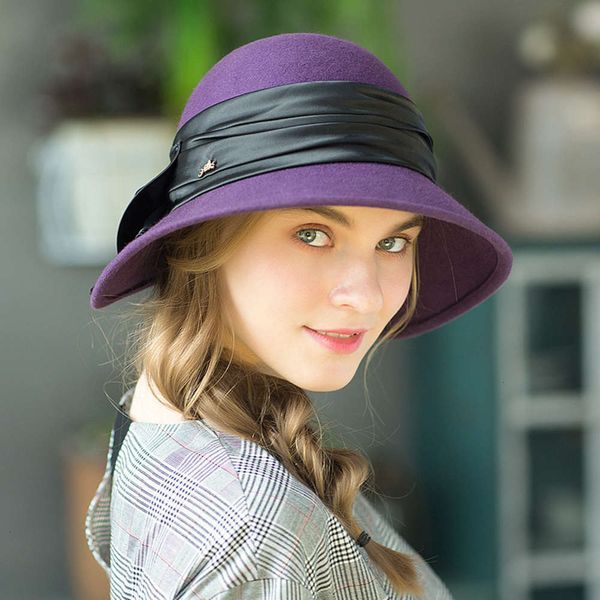 women's rongmeiqiu new winter bow pure wool basin hat high end sunscreen hat, Blue;gray
women's rongmeiqiu new winter bow pure wool basin hat high end sunscreen hat, Blue;gray