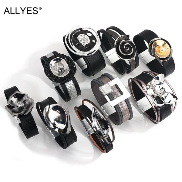 tennis allyes boho gun black leather bracelets for women fashion metal charm wrap bracelet bangle punk jewelry couple gifts, Golden;silver
tennis allyes boho gun black leather bracelets for women fashion metal charm wrap bracelet bangle punk jewelry couple gifts, Golden;silver