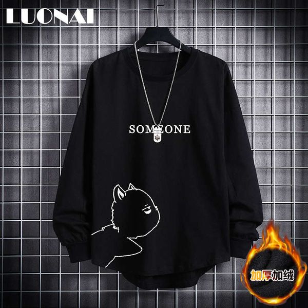 and winter season men's long sleeve t-shirt pure cotton loose fashion autumn wear bottom coat plus plush sweater, Black
and winter season men's long sleeve t-shirt pure cotton loose fashion autumn wear bottom coat plus plush sweater, Black
