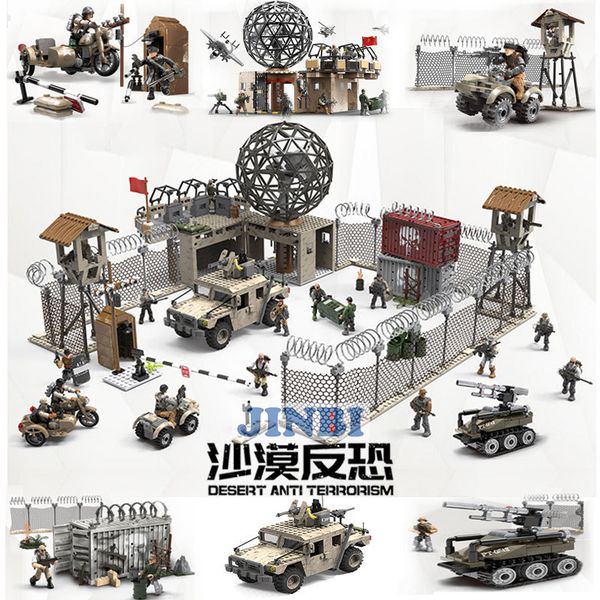 zhenbao 001-006 desert anti terrorist military base scene model small particle building block boys and children's toys
zhenbao 001-006 desert anti terrorist military base scene model small particle building block boys and children's toys