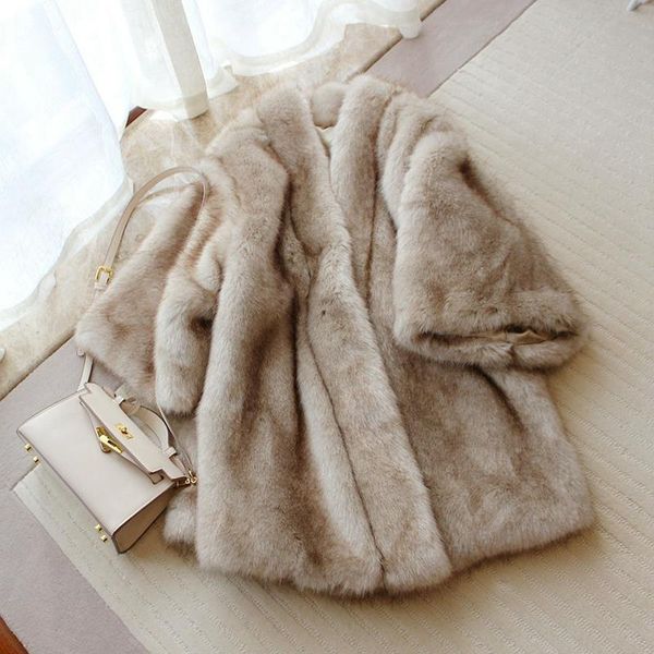 winter faux mink mid-length loose warmth thickened fur coat women fur coat cloak, Black
winter faux mink mid-length loose warmth thickened fur coat women fur coat cloak, Black