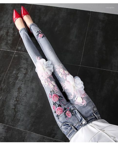 women's jeans 2021 spring and summer women's korean-style slim denim pants embroidery flowers beads trousers skinny femme jean pan, Blue
women's jeans 2021 spring and summer women's korean-style slim denim pants embroidery flowers beads trousers skinny femme jean pan, Blue
