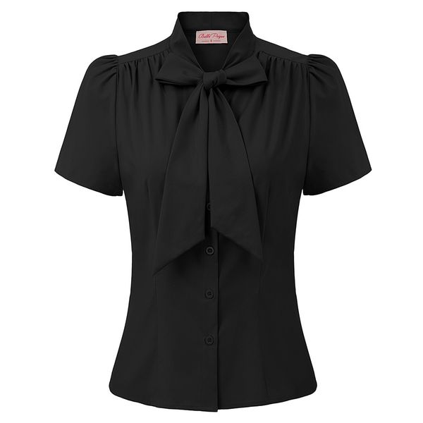 new women's shirt summer stylish solid color short sleeve lapel retro vintage ruched bow-knot decorated shirt ladies blouse lj200811, White
new women's shirt summer stylish solid color short sleeve lapel retro vintage ruched bow-knot decorated shirt ladies blouse lj200811, White
