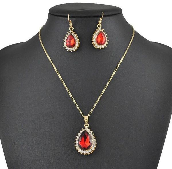 red color rhinestone crystal water drop necklaces earrings for women wedding jewelry sets gifts fj194, Silver
red color rhinestone crystal water drop necklaces earrings for women wedding jewelry sets gifts fj194, Silver