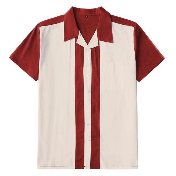 selling product in 2020 retro bowling men's clothing cotton maroon beige stitching casual short-sleeved men's shirt shirt, White;black
selling product in 2020 retro bowling men's clothing cotton maroon beige stitching casual short-sleeved men's shirt shirt, White;black
