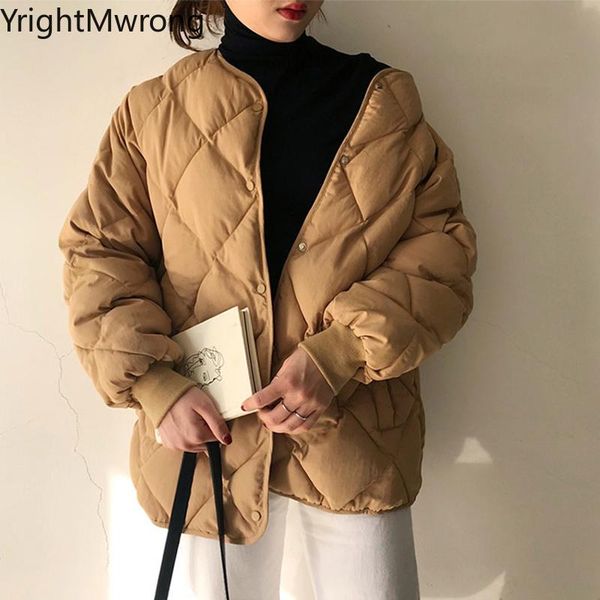women's down & parkas winter long sleeve button khaki white casual loose puffer cotton padded warm chaqueta thick parka coat windbreake, Black
women's down & parkas winter long sleeve button khaki white casual loose puffer cotton padded warm chaqueta thick parka coat windbreake, Black